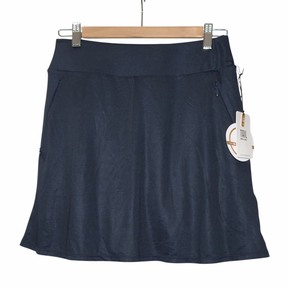 Tail White Label Pull On Stretch Skort 18" Zip Pockets Womens Black Size XS NWT